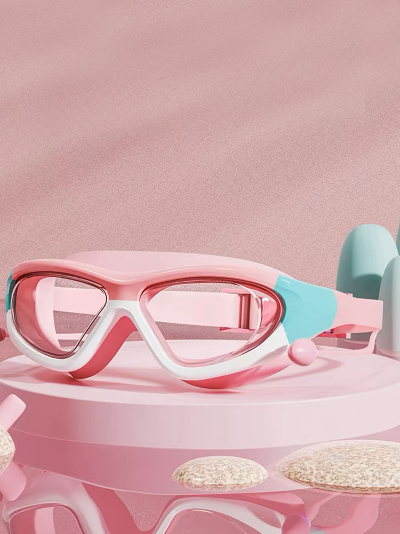 Swim Goggles Anti Fog Uv - Óculos de natação com armação grande,