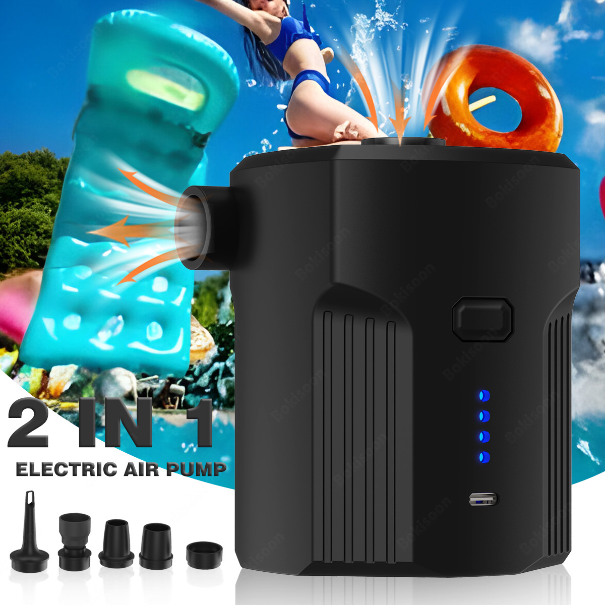 Pool Lounger Inflatable - Bomba de ar elétrica portátil para