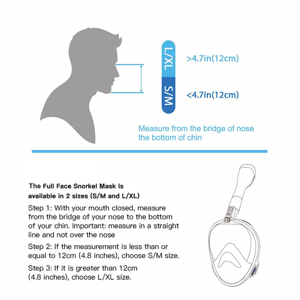 Máscara de mergulho facial com - Snorkel Mask Full Face avaliação e preço