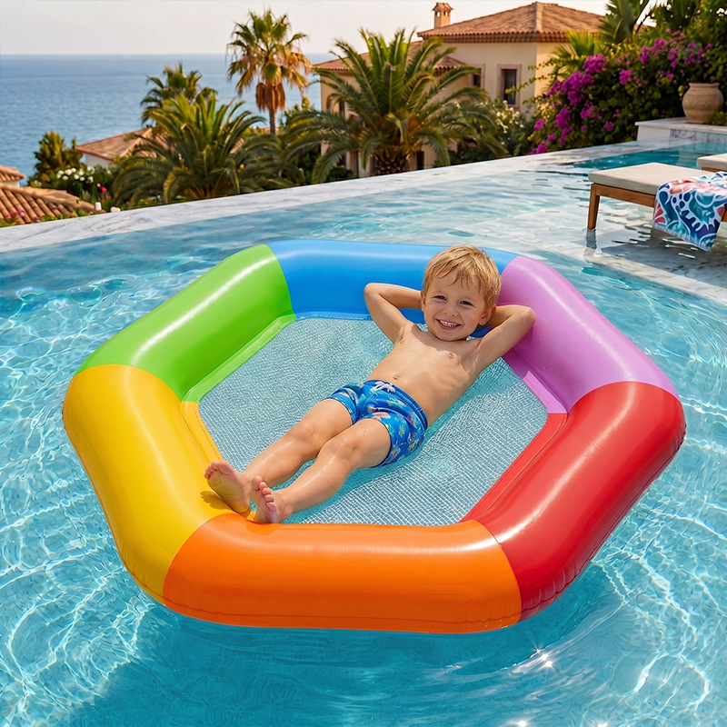 Nova boia inflável hexagonal c - Pool Lounger Inflatable avaliação e preço