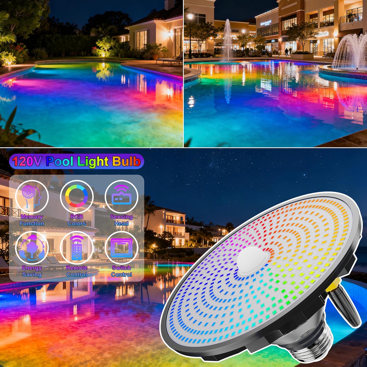 Luzes Solares para Piscina Mul - Pool Light Solar Rechargeable avaliação e preço