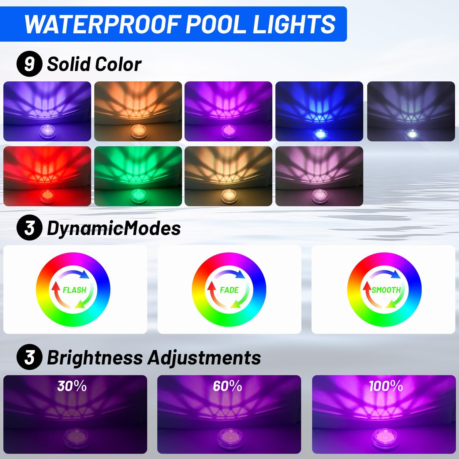 Luzes de piscina, flutuantes r - Pool Light Solar Rechargeable avaliação e preço